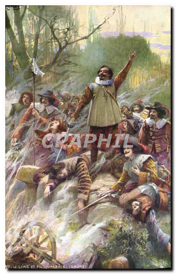 Combat de Jeanne d'Arc — scène historique — J. Cémas et Fils, Valence (Drôme)