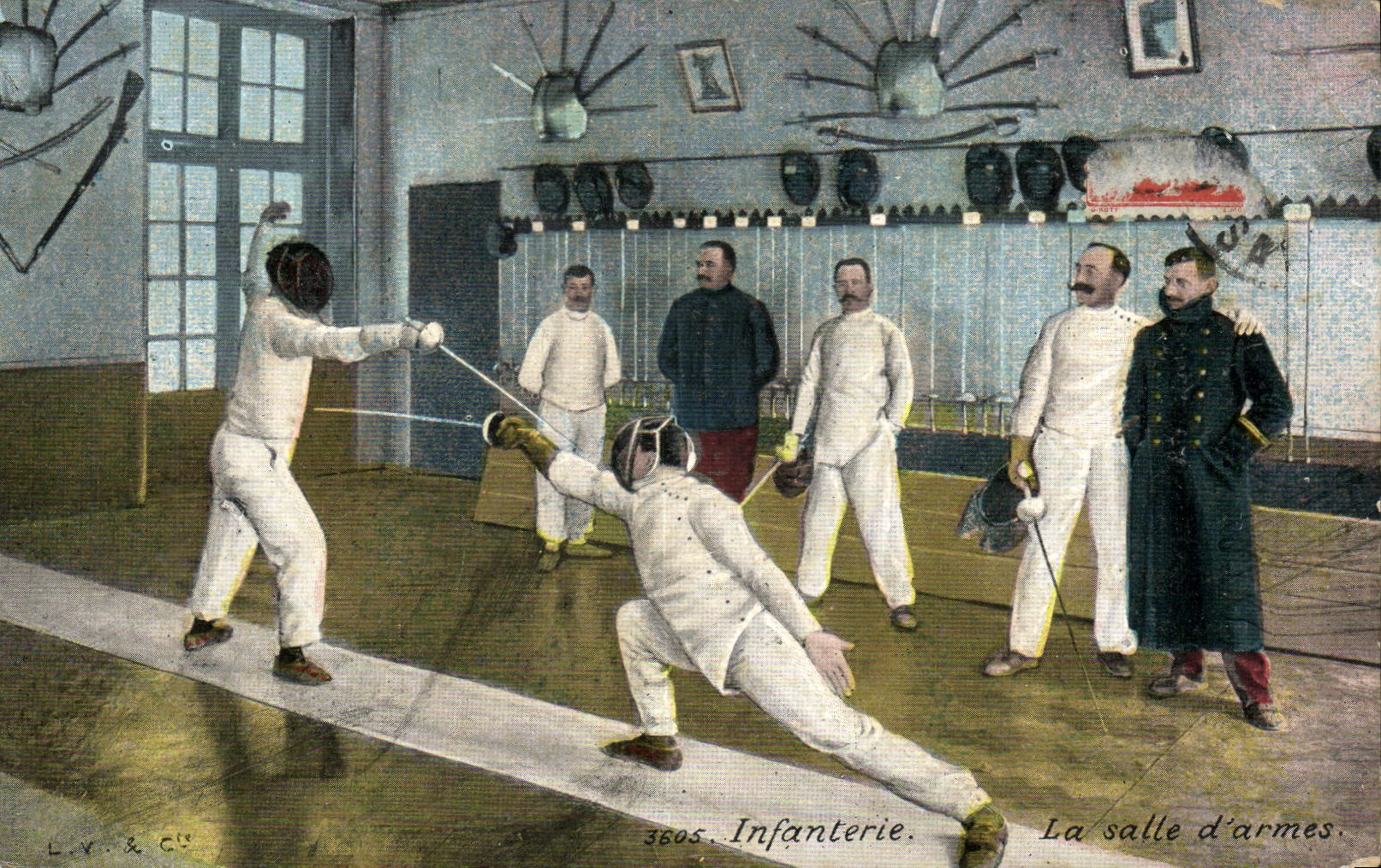 Salle d'armes — La salle d'armes. — L.V. & Cie, n° 3605. Infanterie.