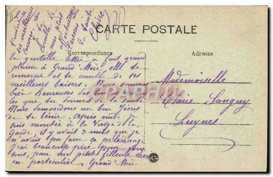 CPA Bateau Marseille Le courrier de Chine et du Japon Nippon china  — Rückseite