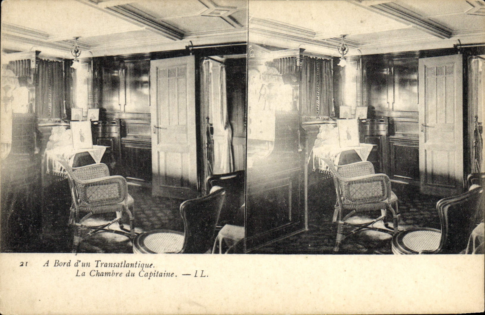 A Bord d'un Transatlantique — La Chambre du Capitaine — I.L.