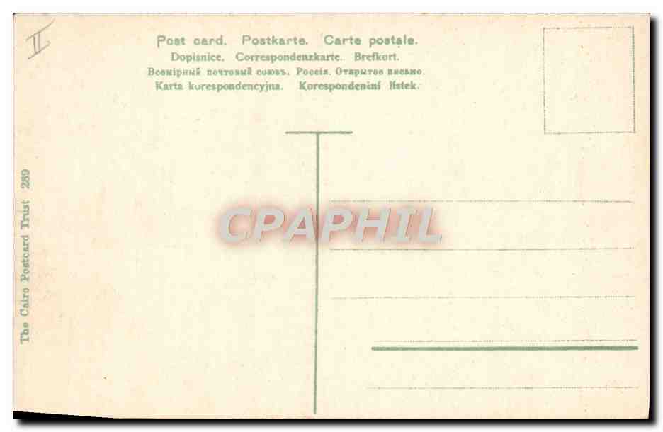 Canal: L'eau douce et canal maritime — The Cairo Postcard Trust, n° 289 — Verso
