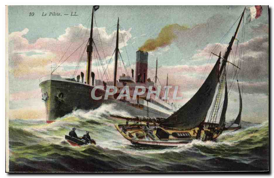 CPA Bateau Paquebot Le pilote 