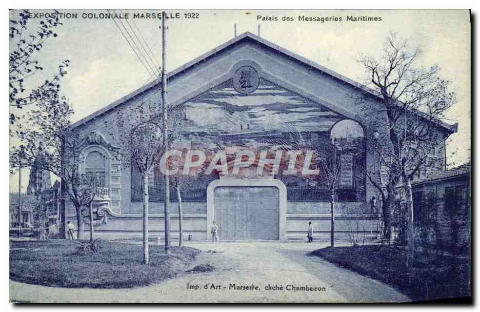 Exposition Coloniale Marseille 1922 — Palais des Messageries Maritimes — Imp. d'Art, cliché Chambeiron
