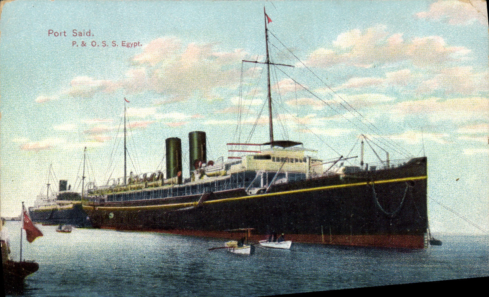CPA Bateau Paquebot Port Said P&O SS Egypt