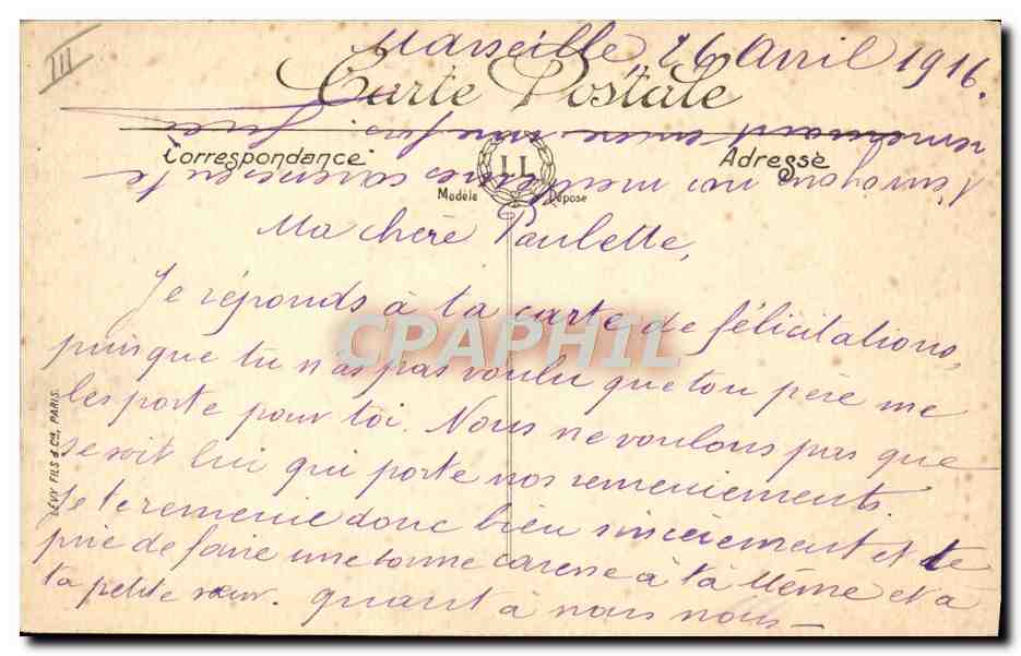 Marseille — Transatlantique en pleine mer — Un Coup de Tangage — LL. — Reverso