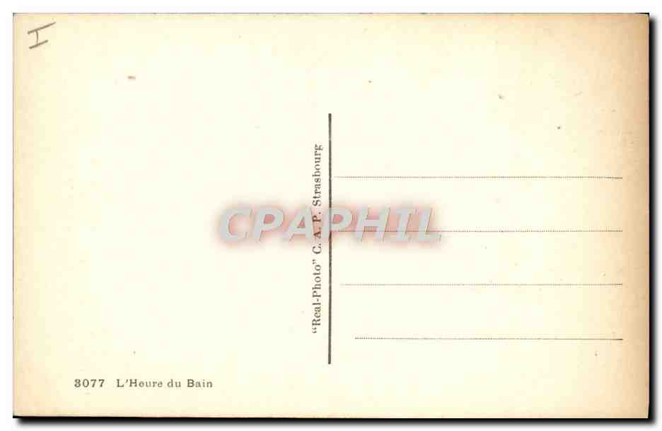 CPA Femme Maillot de Bains L'heure du bain — Verso