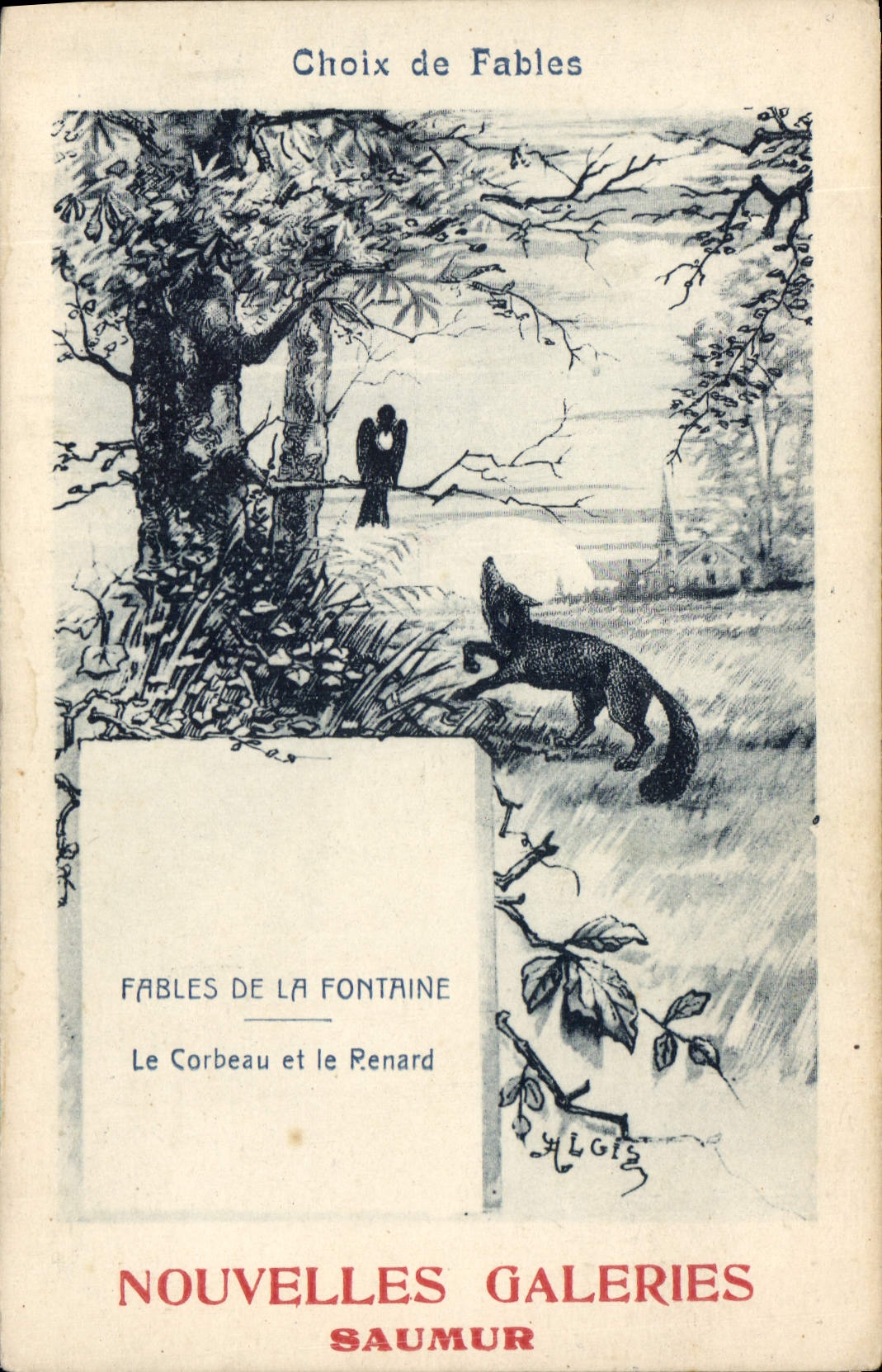 Le Corbeau et le Renard — Fables de La Fontaine — Nouvelles Galeries Saumur