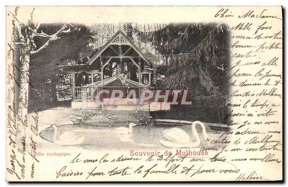 Jardin zoologique — Souvenir de Mulhouse — éditeur Déjardin, Mulhouse