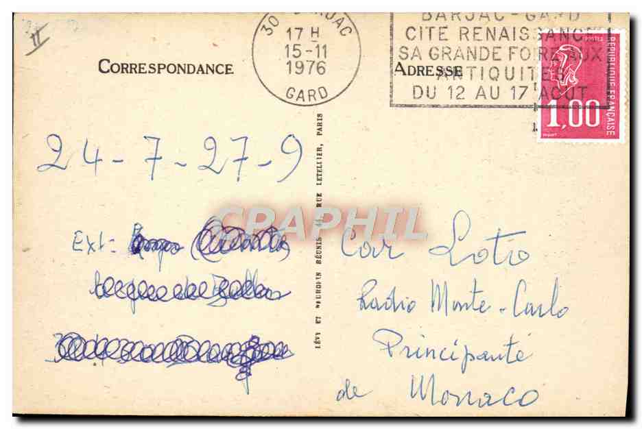 CPA Nimes Museum d'Histoire naturelle Galerie du 1er etage Boeuf musque et son veau  — Rückseite