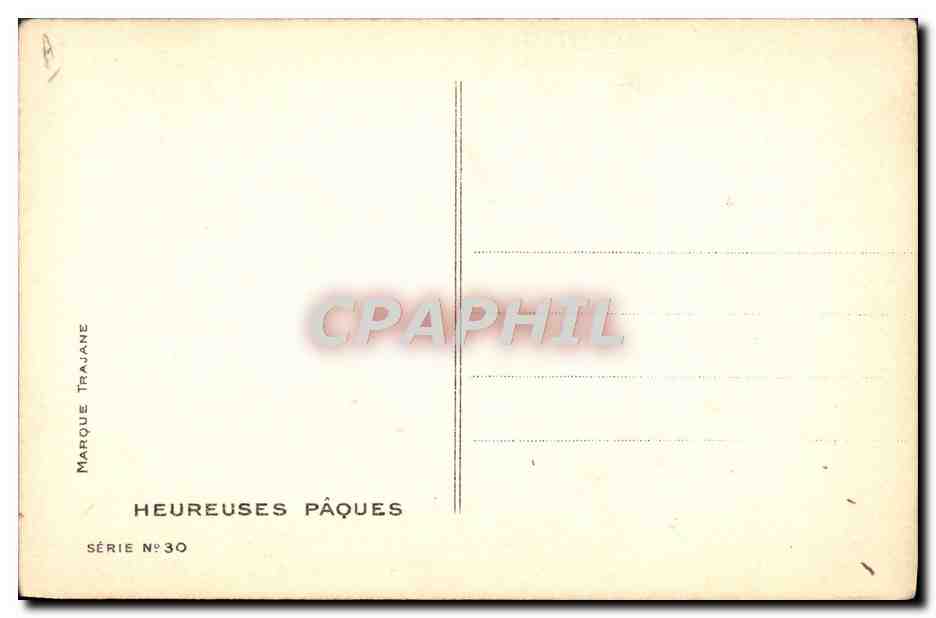 Heureuses Pâques — illustration féerique — Marque Trajane, Série N°30 — Rückseite