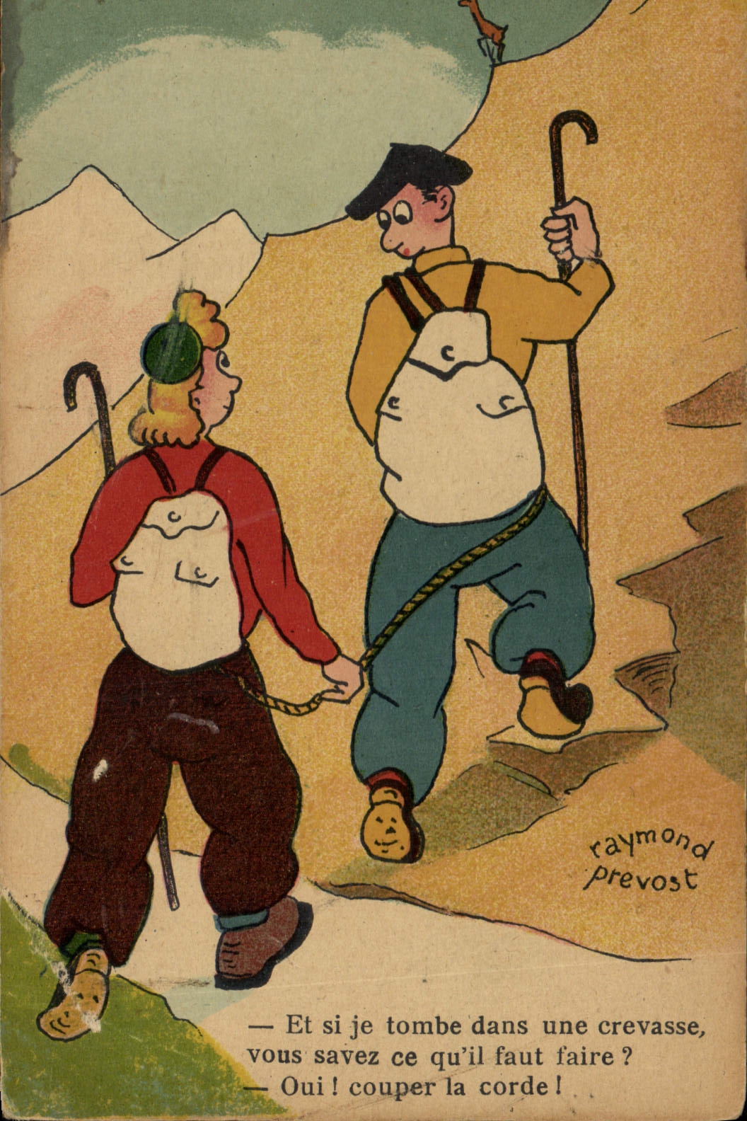 Deux alpinistes en montagne — Raymond Prevost