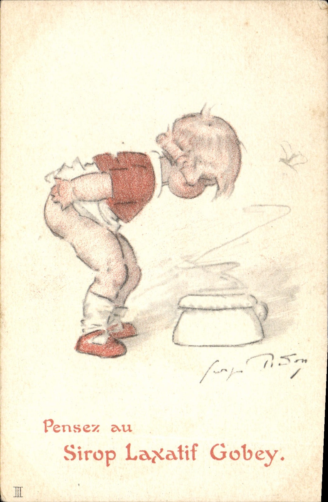 CPA Fantaisie Illustrateur Enfant Sirop Laxatif Gobey