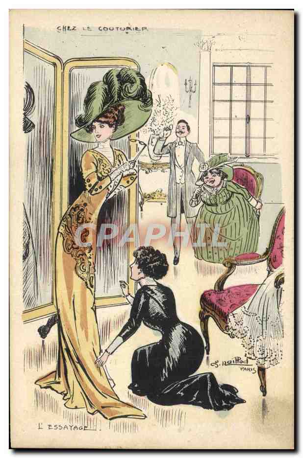 CPA Fantaisie Illustrateur Raillod Femme Essayage