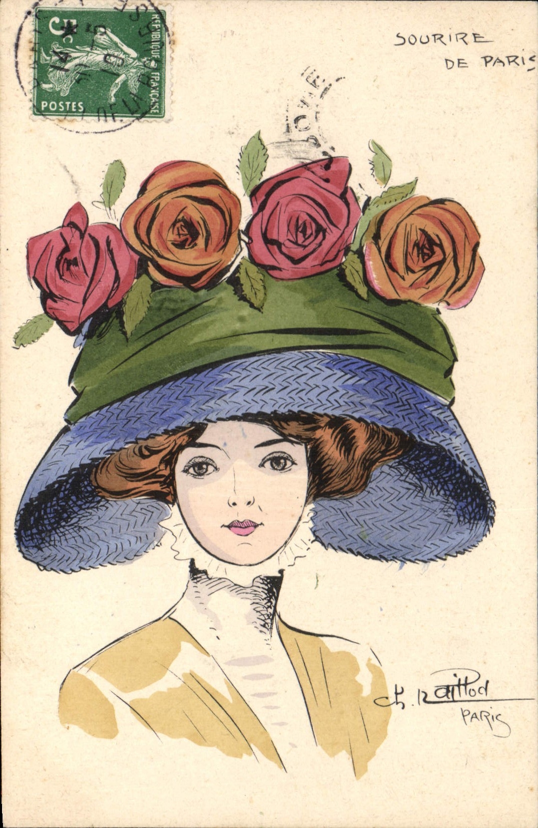 CPA Fantaisie Illustrateur Raillod Femme Sourire de Paris 