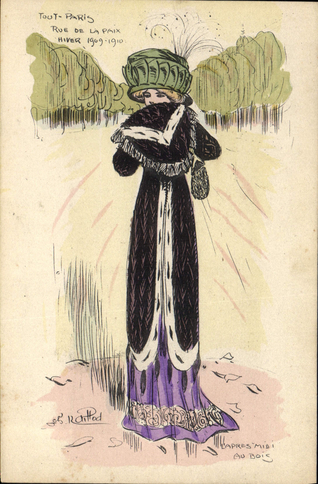 CPA Fantaisie Illustrateur Raillod Femme L'apres midi au bois