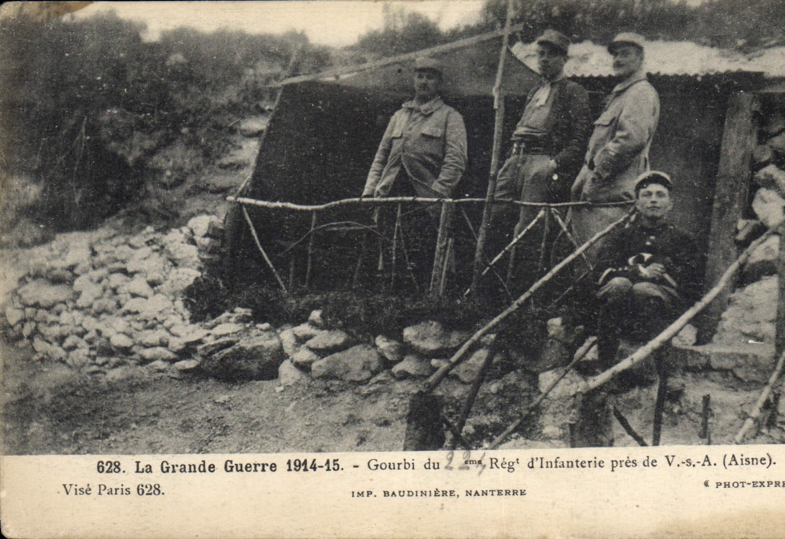 CPA Militaria La Grande Guerre Gourbi Du Reg D'Infanterie