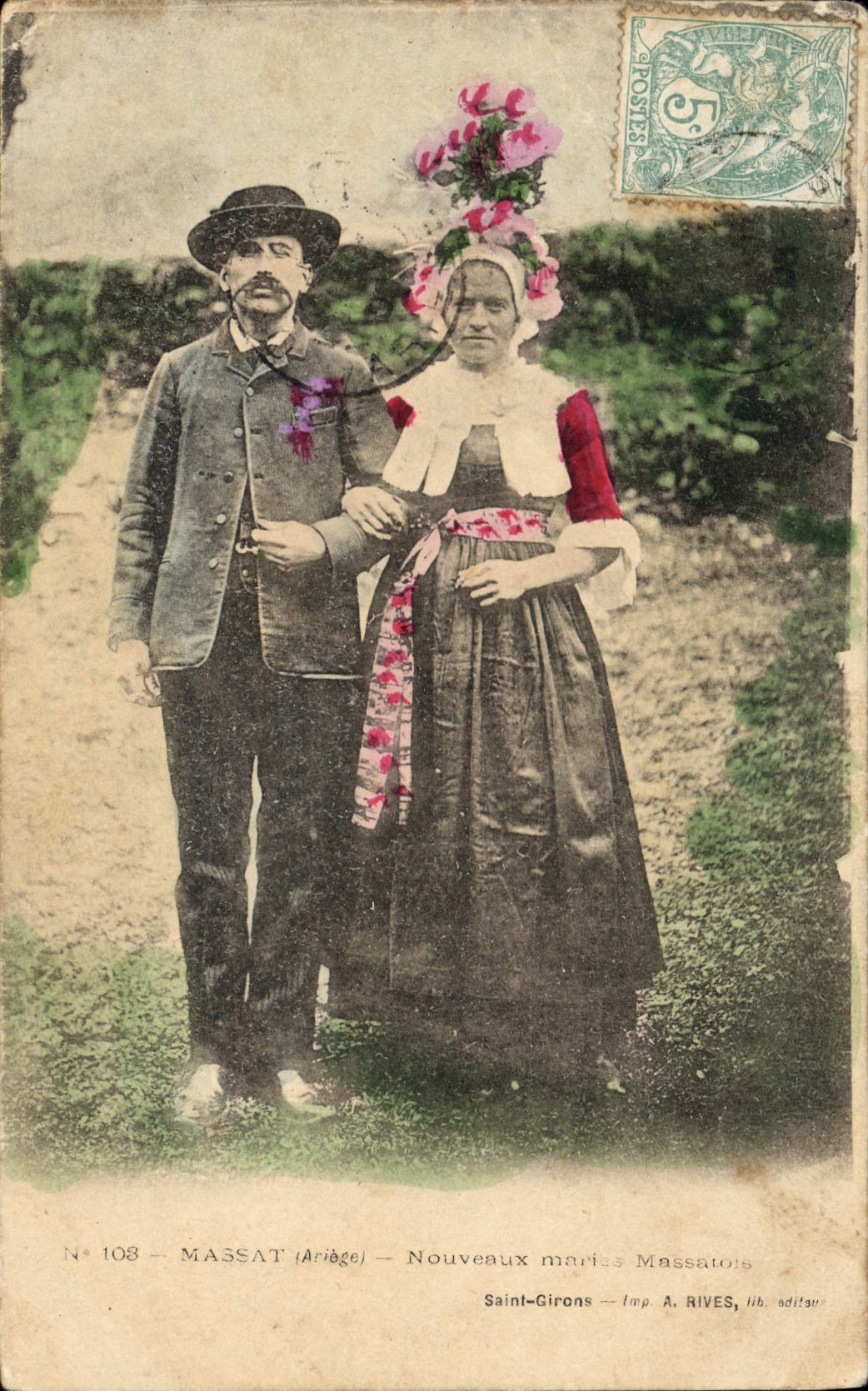 CPA Folklore Massat Ariege Nouveaux maries massatois 