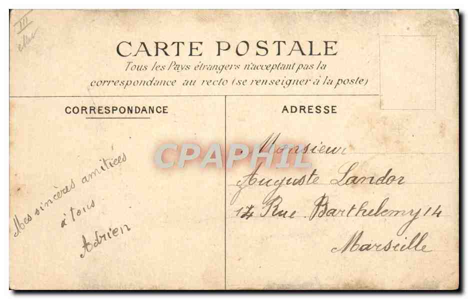 CPA Folklore Massat Ariege Nouveaux maries massatois  — Verso