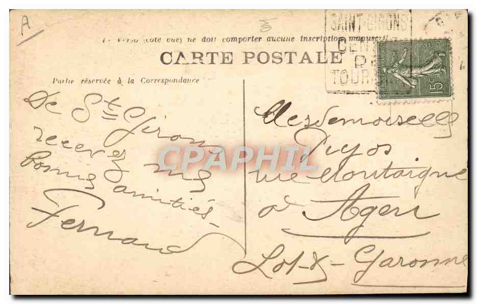 CPA Folklore Type Bethmalaise Ariege  — Verso