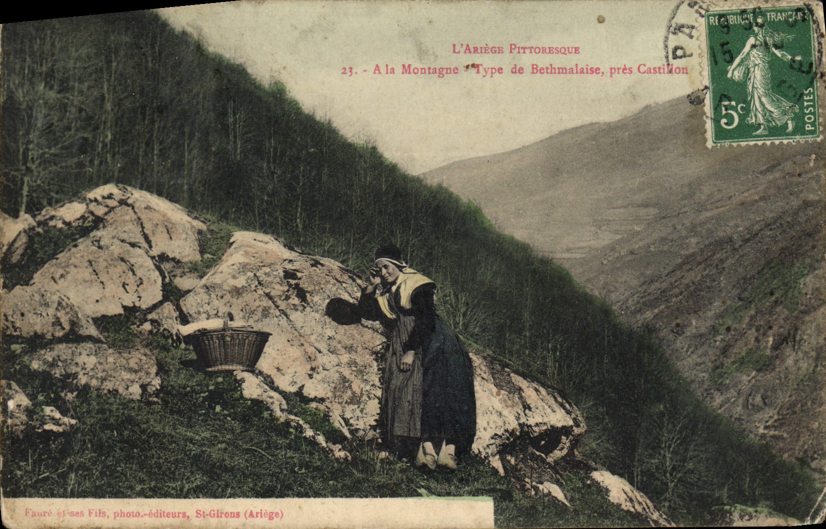 CPA Folklore A la montagne Type de Bethmalaise pres Castillon 