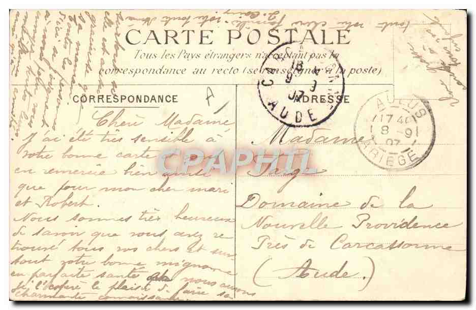 CPA Folklore Ariege Bethmalaise venant de traire les vaches — Verso