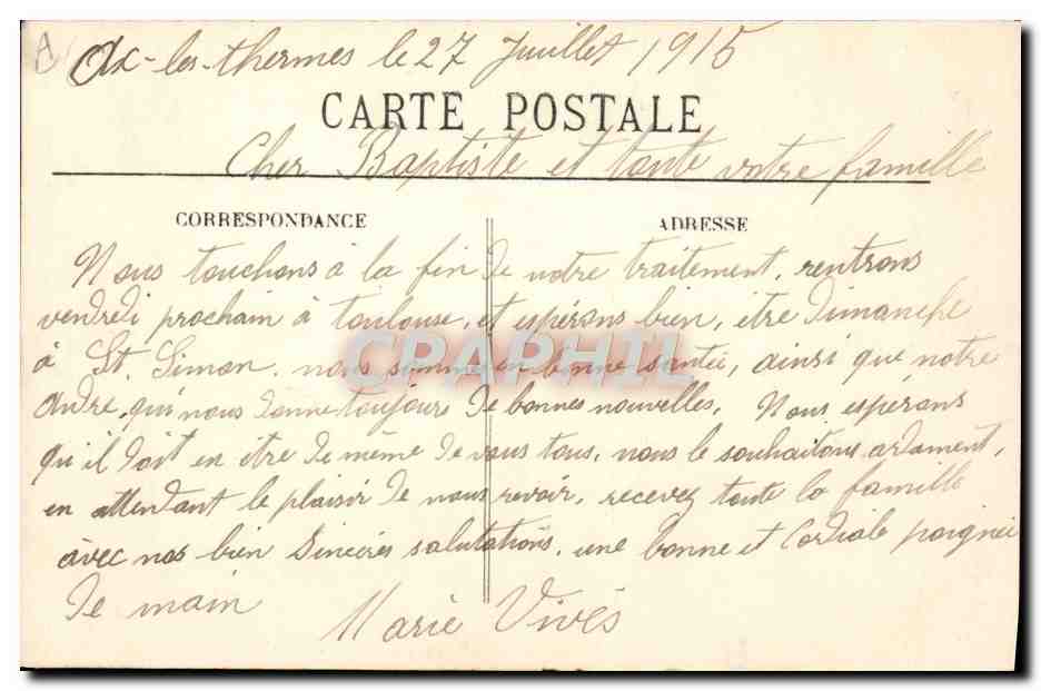 CPA Folklore Ariege La Bethmalaise — Verso