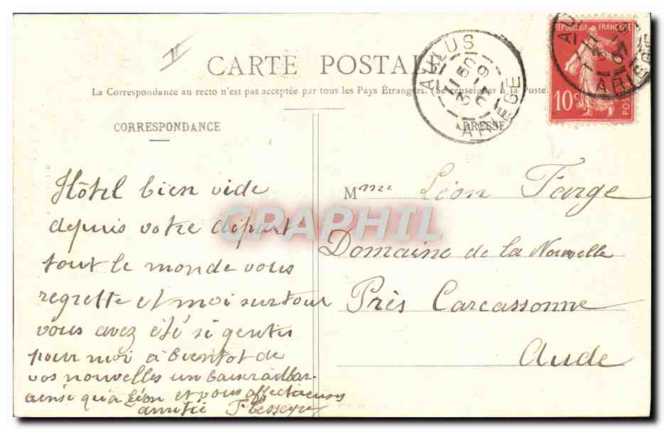 CPA Folklore Ariege Type de Bethmalaise Femmes et enfant — Verso