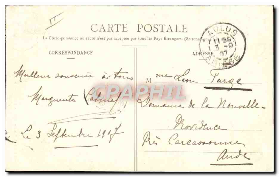 CPA Folklore Ariege Type de Bethmalaise — Verso