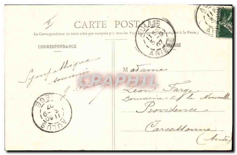 CPA Folklore Ariege Type de Bethmalaise — Verso