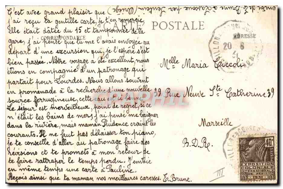 CPA Folklore Ariege Bethmalaise — Verso