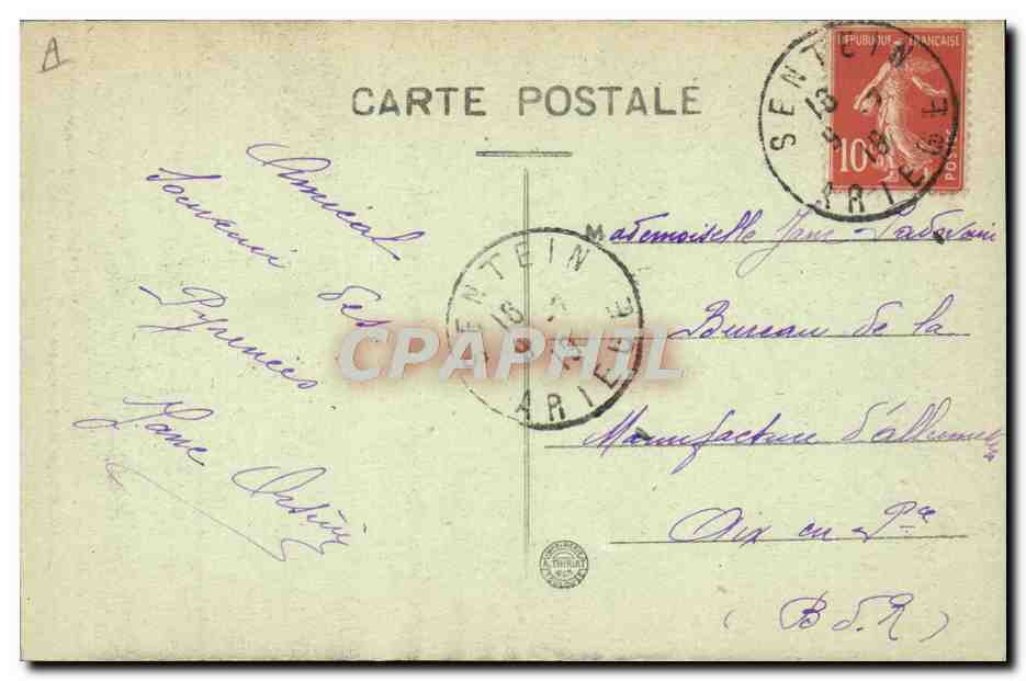 CPA Folklore Ariege Type Bethmalais  — Verso