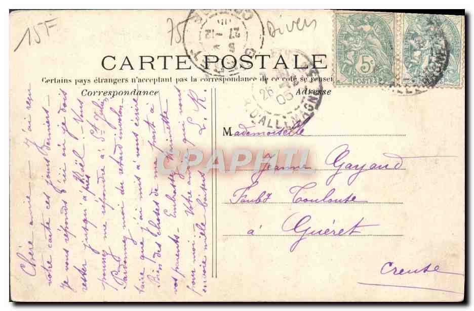 CPA Souvenir De Paris — Verso