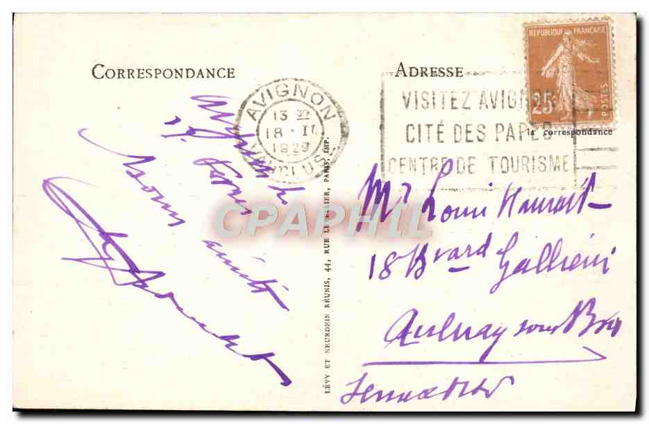 CPA Avignon Le Palais Des Papes — Verso
