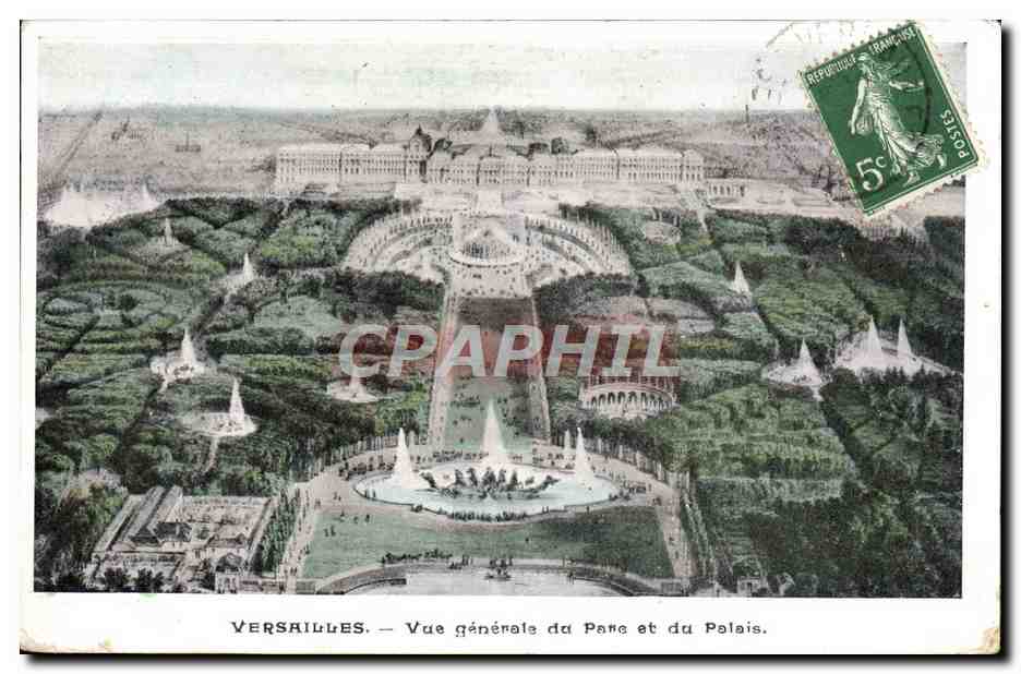 CPA Versailles Vue Generale Du Parc Et Du Palais