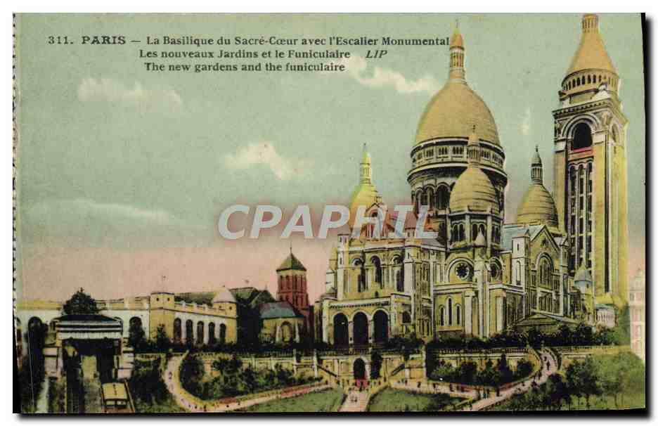 CPA Paris La Basilique Du Sacre Coeur Avec I'Escalier Monumental