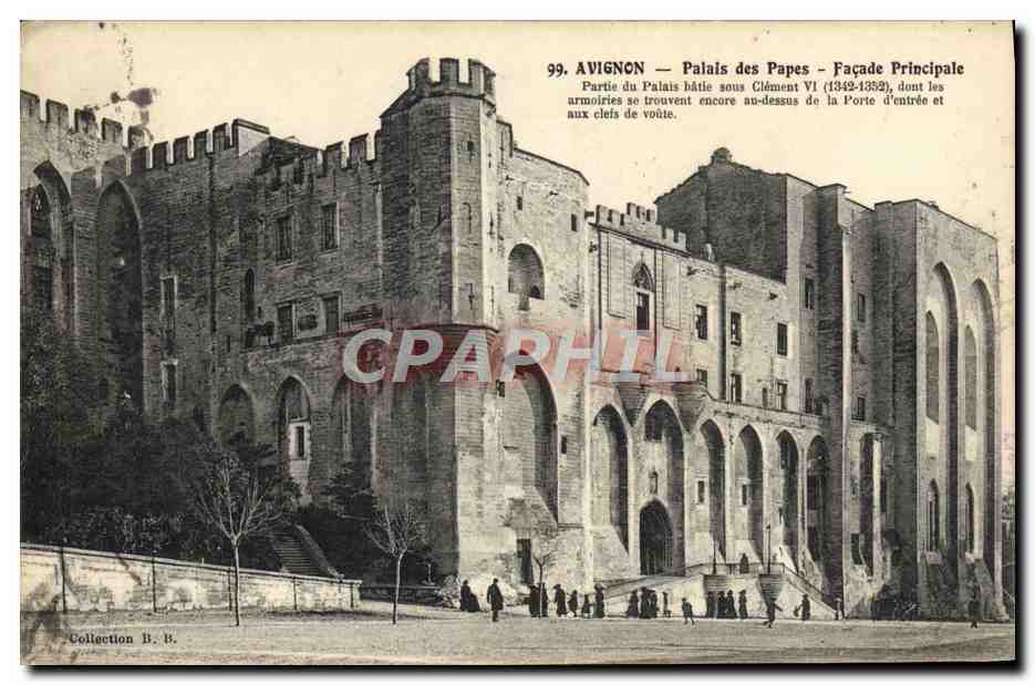 CPA Avignon Palais Des Papes Facade principale