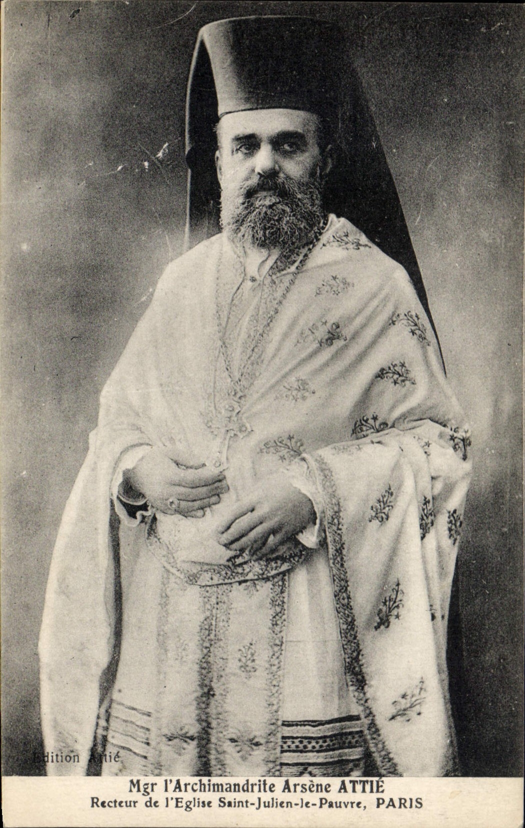 Mgr l'Archimandrite Arsène Attié — Recteur de l'Église Saint-Julien-le-Pauvre, PARIS — Édition Artié
