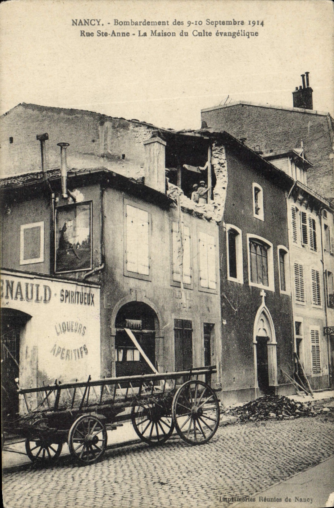 Nancy - Bombardement des 9-10 Septembre 1914 - Rue Ste-Anne - La Maison du Culte évangélique