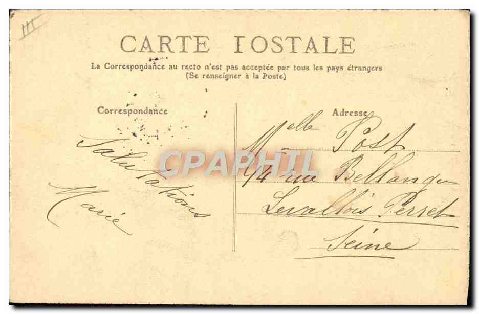 CPA Nantes ancien La pension de Notre Dame en 1862 — Rückseite