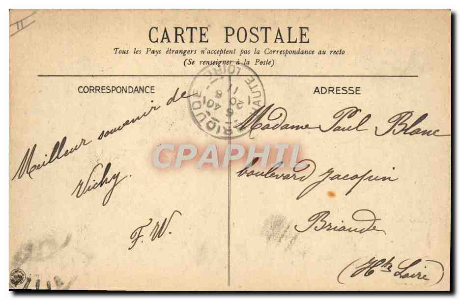 CPA Thermalisme Vichy Source Grande grille  — Rückseite
