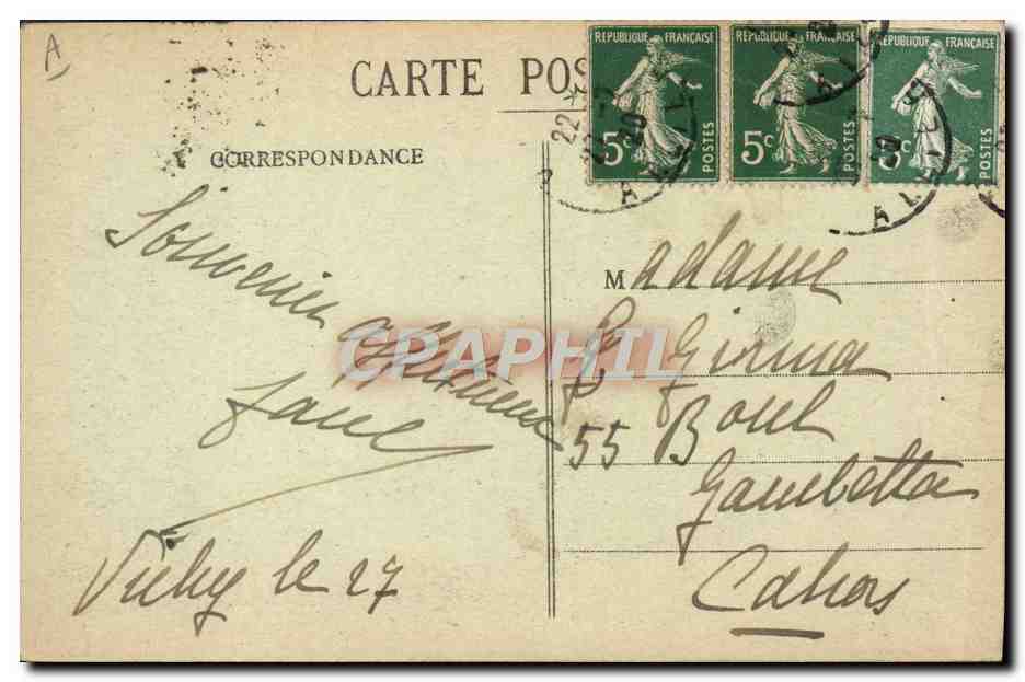 CPA Thermalisme Vichy La grande grille — Rückseite