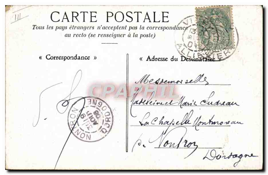 CPA Thermalisme Vichy Source de l'hopital — Rückseite