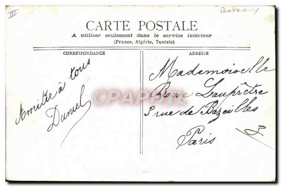 Bordeaux - Un Transatlantique — Stagères, Paris — Verso