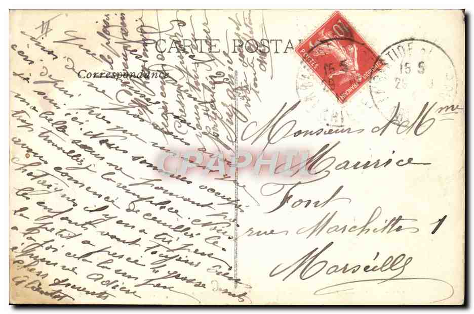CPA Bateau Paquebot poste des Messageries Maritimes Courrier d'Egypte et de Turquie Portugal  — Verso