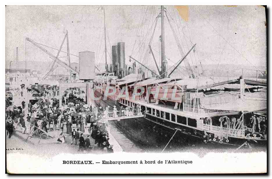 Bordeaux — Embarquement à bord de l'Atlantique — A. Perre, Paris