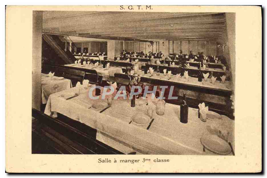CPA Bateau Paquebot SGTM Salle a manger 3eme classe