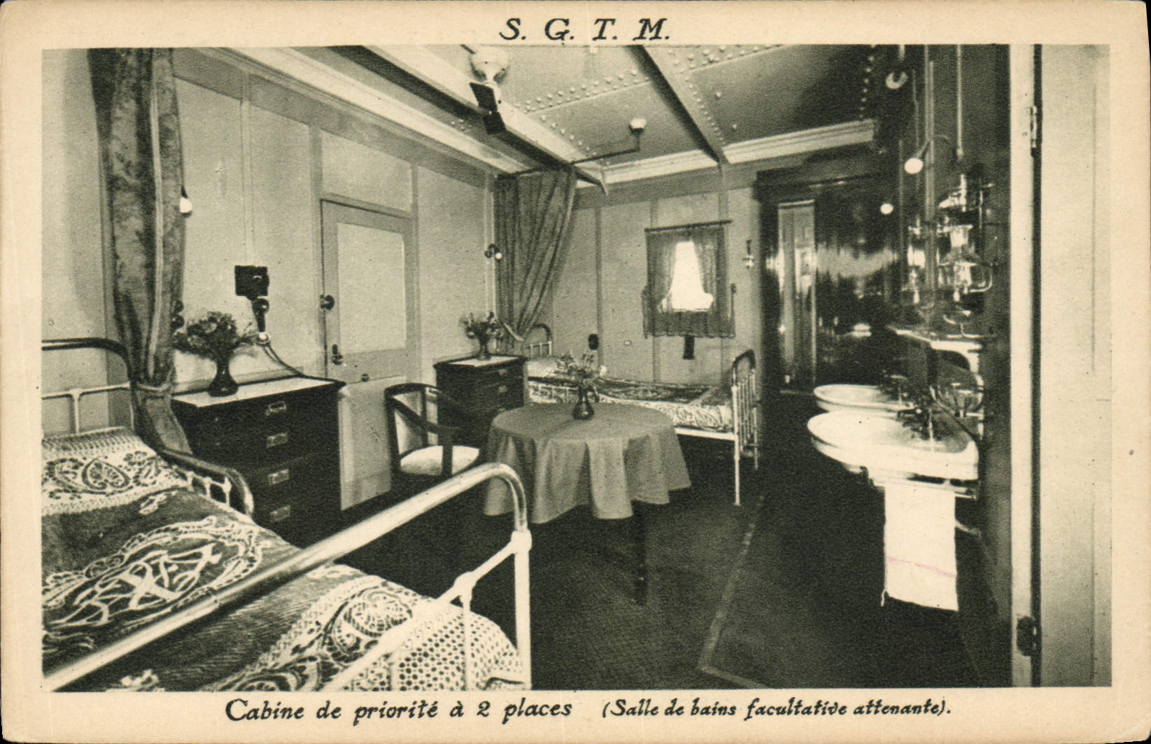 Cabine de priorité à 2 places — S.G.T.M. — Société Générale de Transports Maritimes