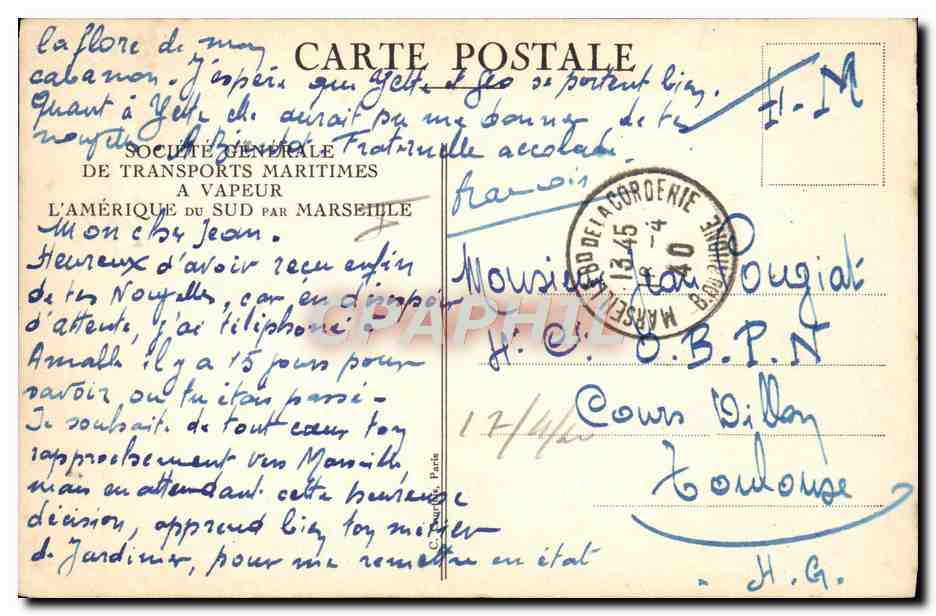CPA Bateau Paquebot SGTM Cabine de priorite a 2 places  — Verso