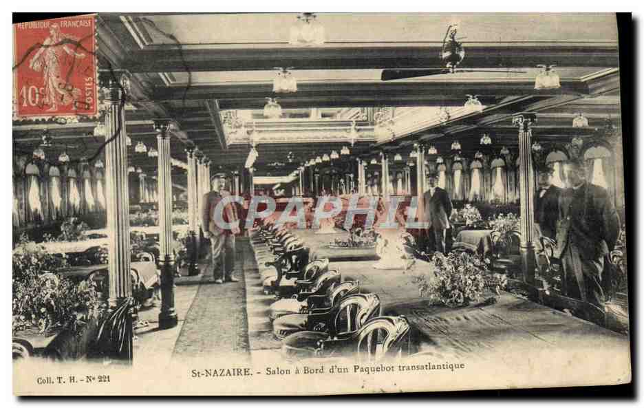 St-NAZAIRE. - Salon à Bord d'un Paquebot transatlantique — Coll. T. H. - N° 221