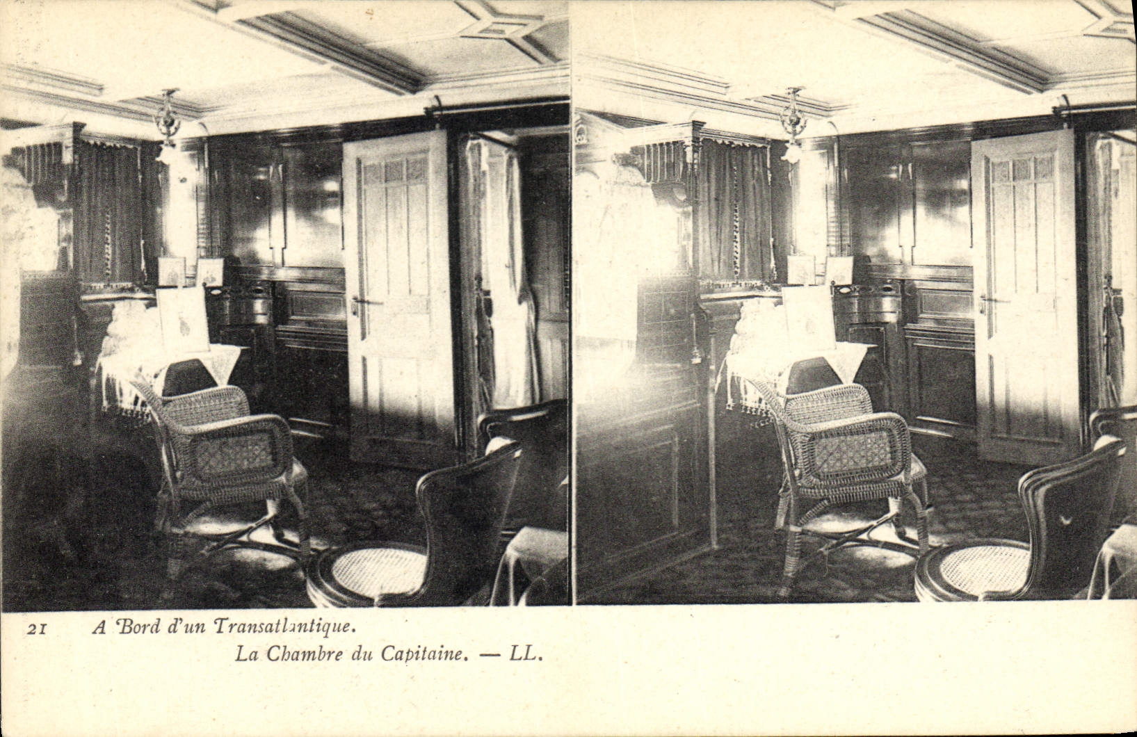 A Bord d'un Transatlantique — La Chambre du Capitaine — LL. — N° 21
